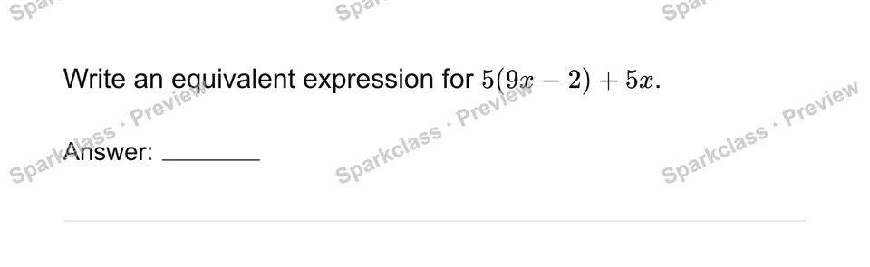 Generate an equivalent expression — Grade 7 problem preview