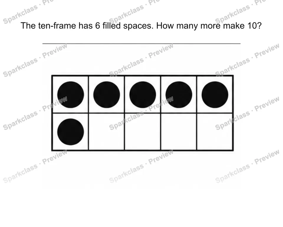 Find the missing part to make 10 — Kindergarten problem preview