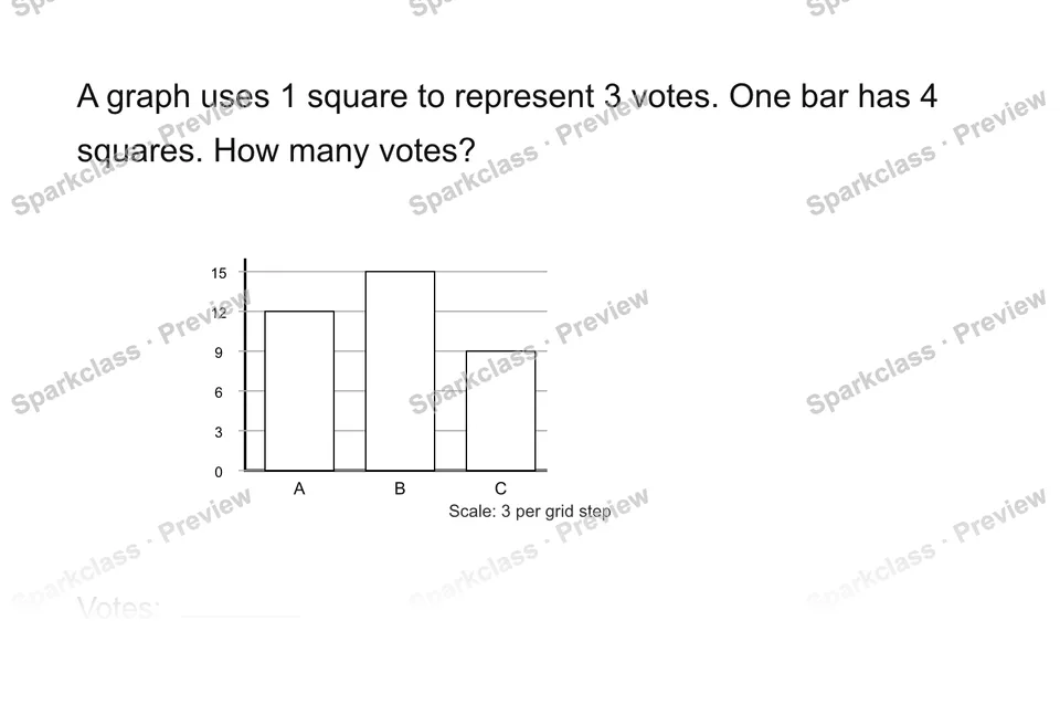 Read a scaled graph — Grade 3 problem preview