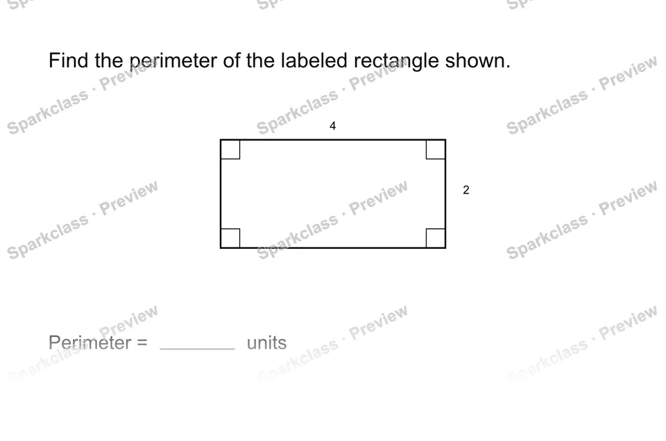 Find perimeter — Grade 3 problem preview