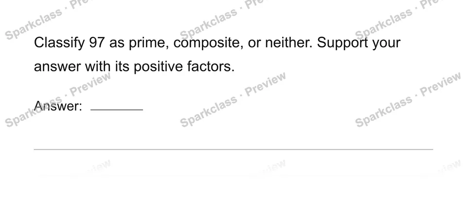 Classify prime and composite numbers — Grade 4 problem preview