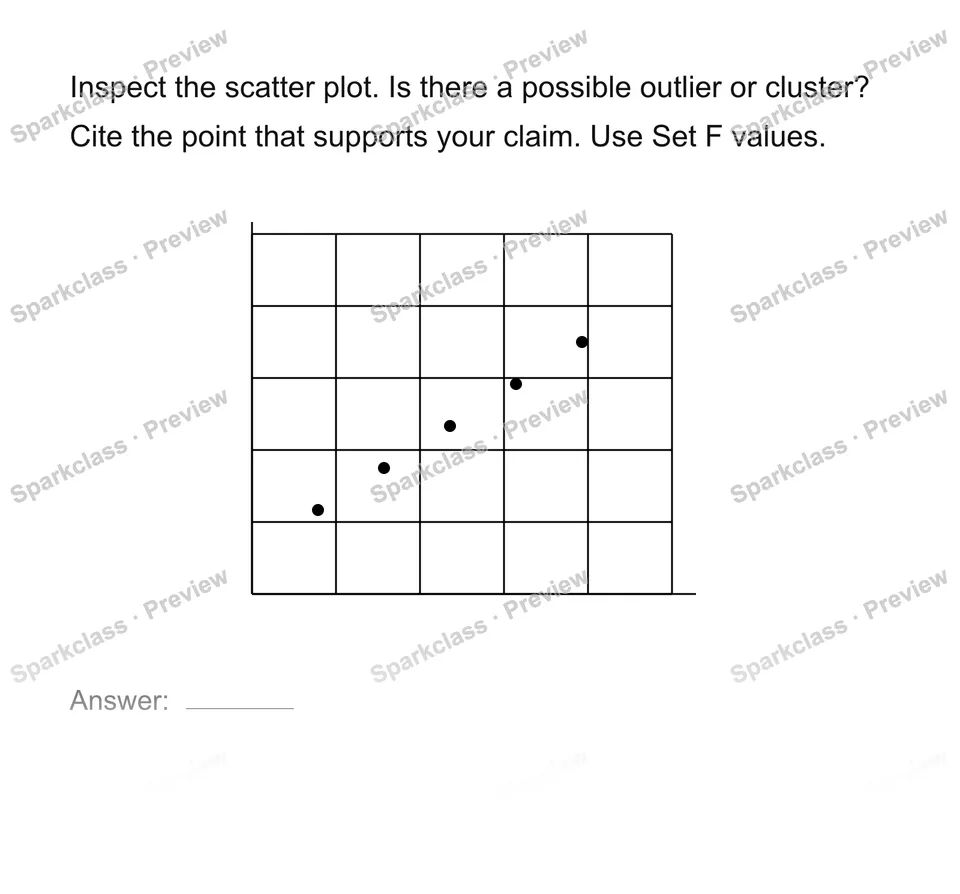 Identify clusters and outliers — Grade 8 problem preview