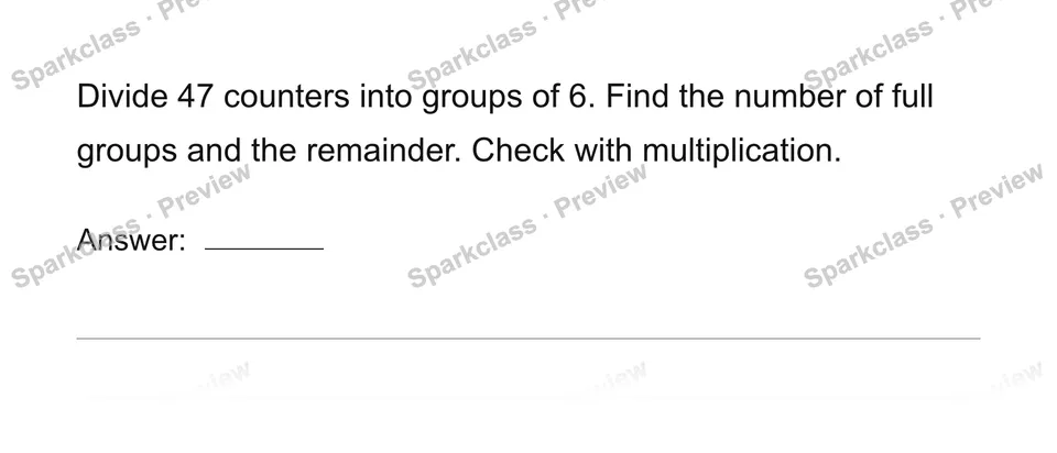 Divide with a remainder — Grade 4 problem preview