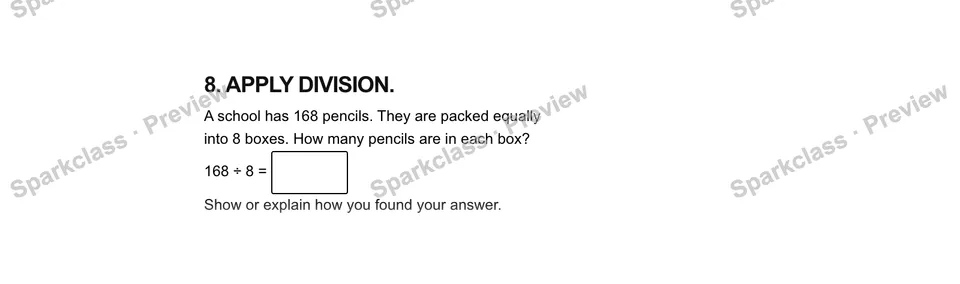 8.Apply division. — Grade 5 problem preview