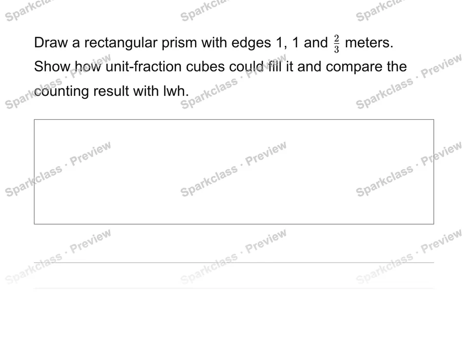 Use fractional edges and unit cubes for volume — Grade 6 problem preview