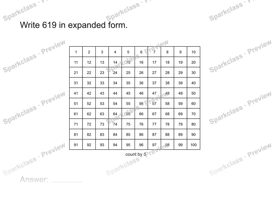 Write expanded form — Grade 2 problem preview