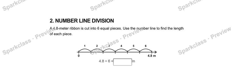 2.Number line division — Grade 5 problem preview
