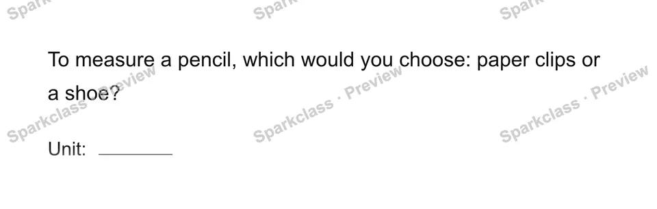 Choose a unit — Grade 1 problem preview