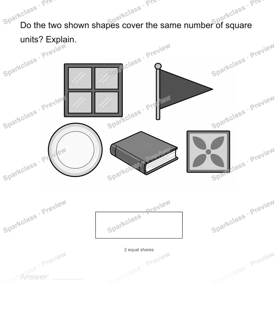 Compare covered area — Grade 2 problem preview