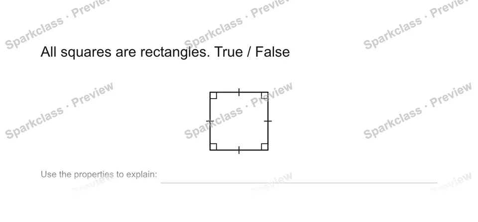 All squares are rectangles. True / False — Grade 5 problem preview