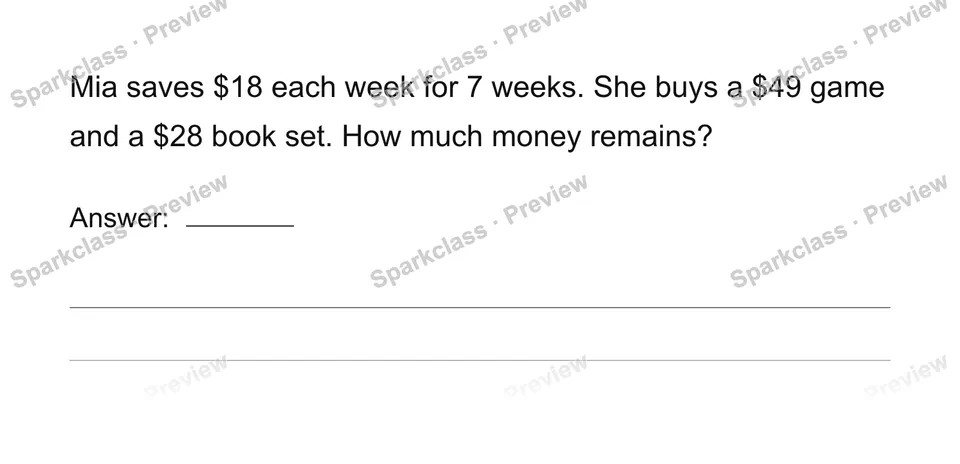 Solve a multi-step situation — Grade 4 problem preview