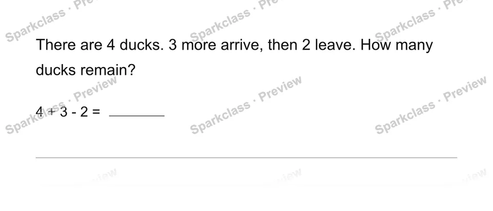 Two-step story — Grade 1 problem preview