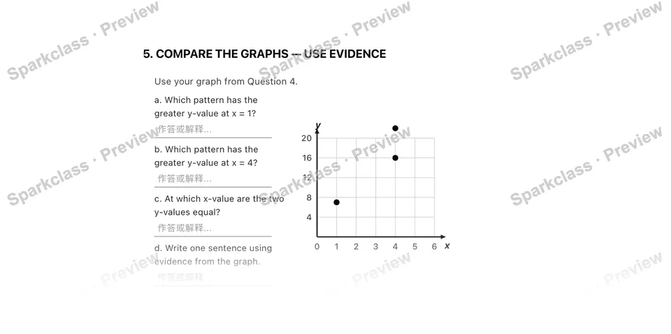 5. Compare the graphs — Use evidence — Grade 5 problem preview