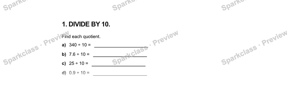1Divide by 10. — Grade 5 problem preview