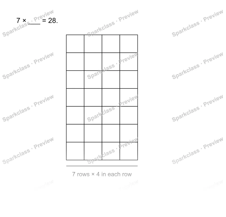 Find the unknown factor — Grade 3 problem preview