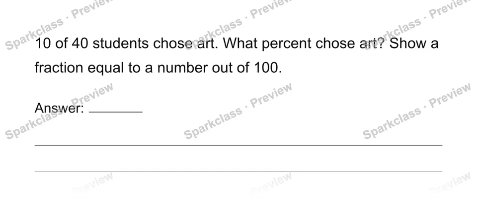 Percent as a rate per hundred — Grade 6 problem preview