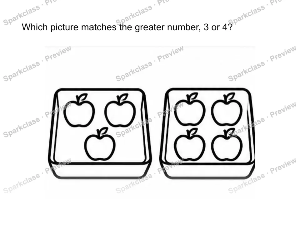 Connect numeral comparison to sets — Kindergarten problem preview