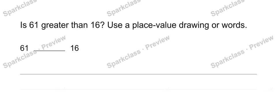 Explain a comparison — Grade 1 problem preview