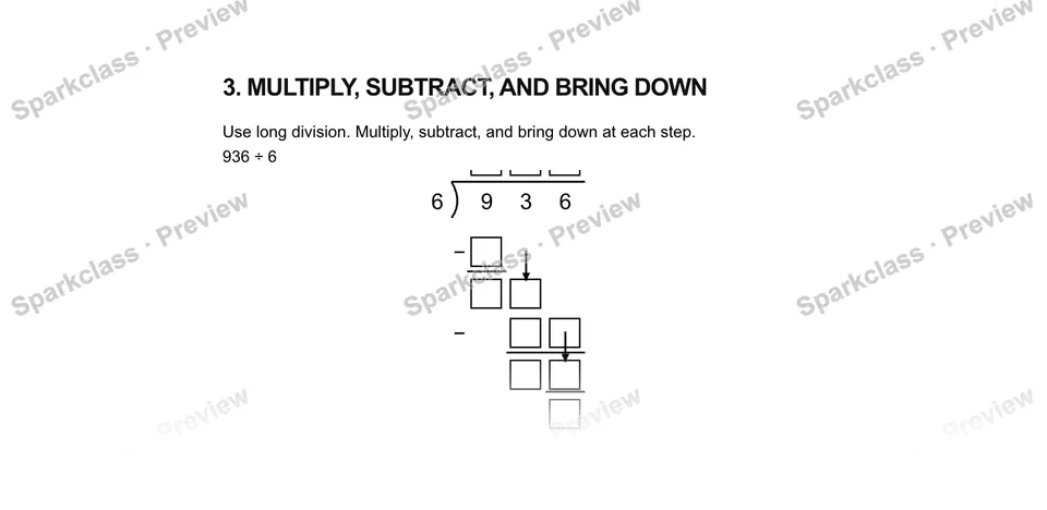 3Multiply, subtract, and bring down — Grade 5 problem preview