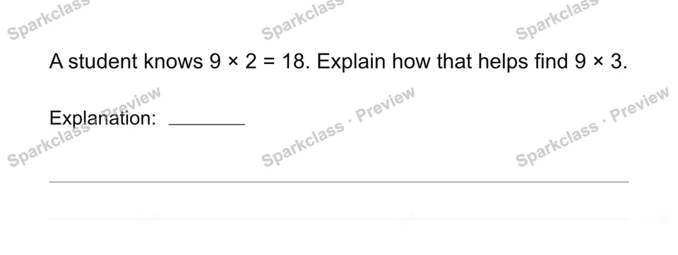 Explain a fact strategy — Grade 3 problem preview