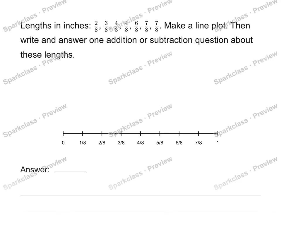 Build and question your own line plot — Grade 4 problem preview
