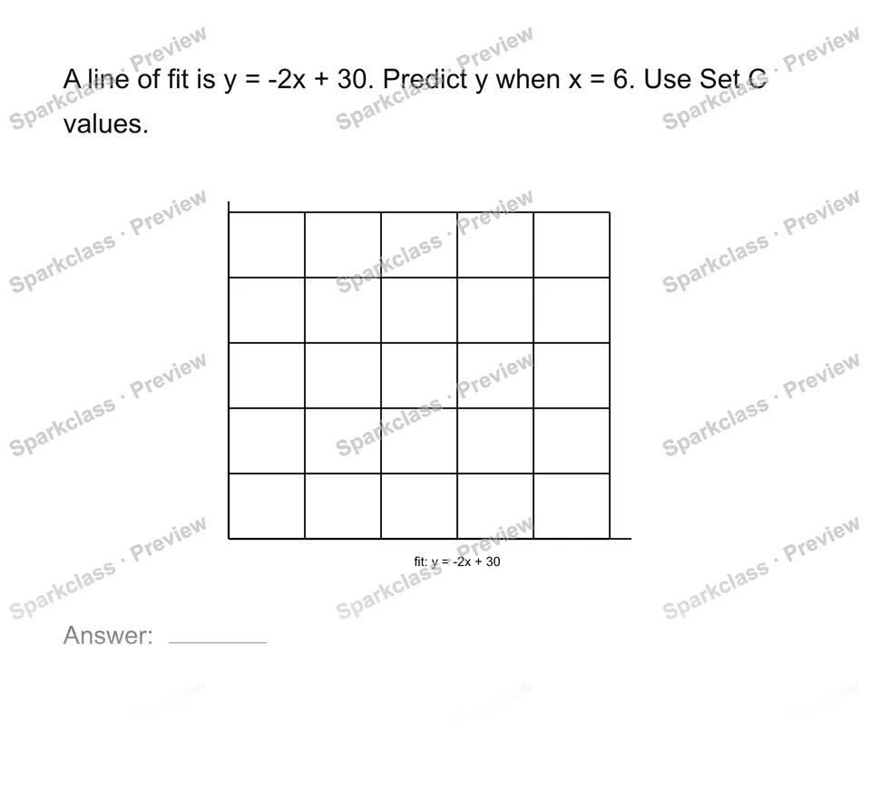 Use a line of fit to predict — Grade 8 problem preview