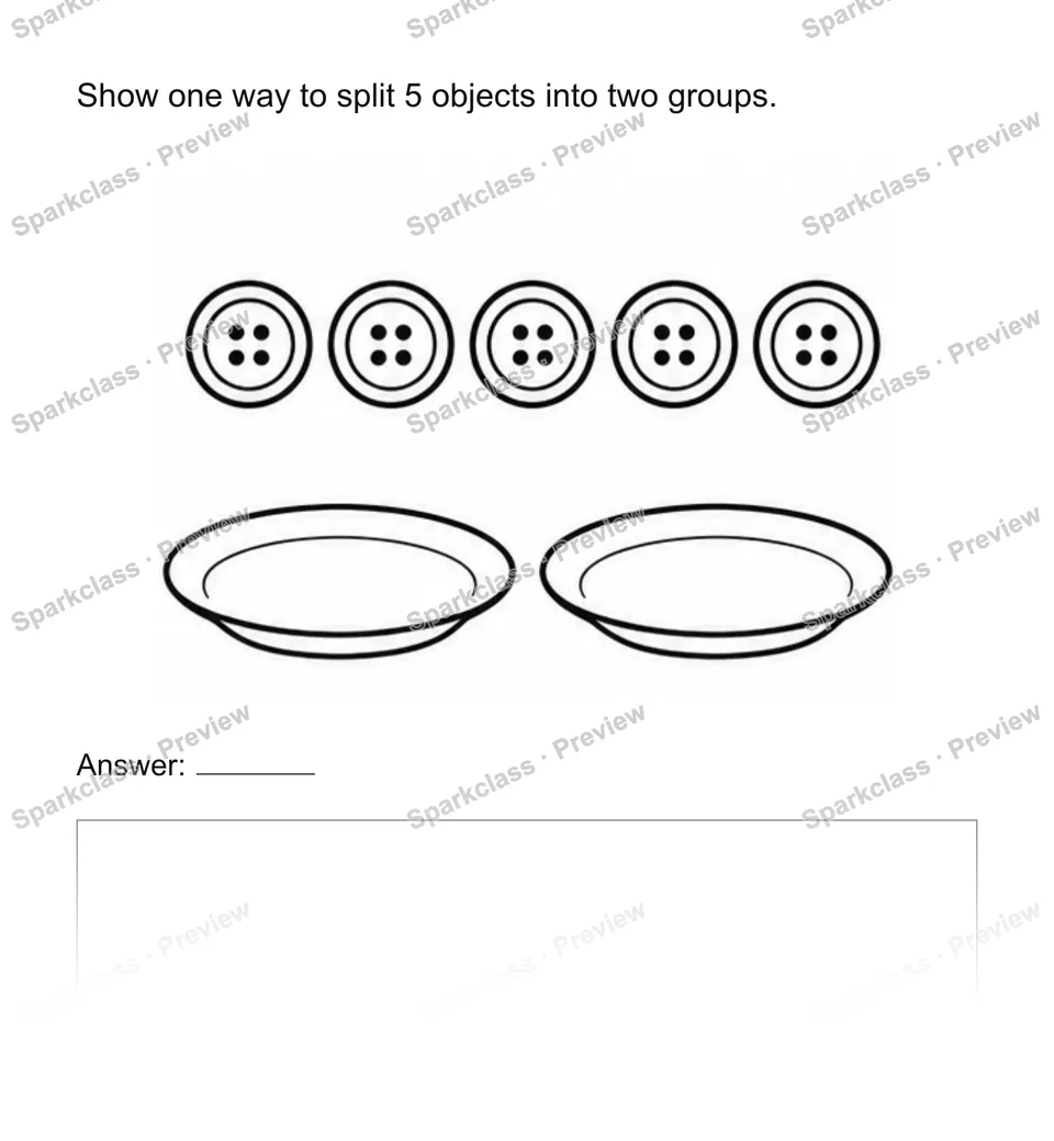 Decompose numbers to 5 — Kindergarten problem preview