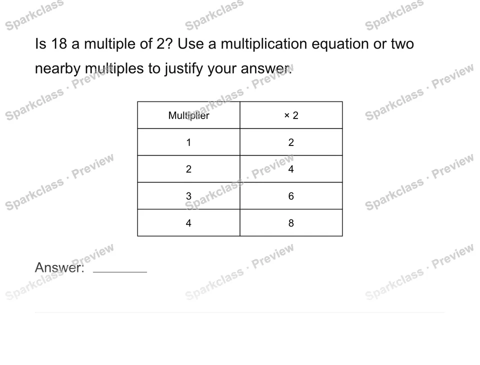 Recognize multiples — Grade 4 problem preview