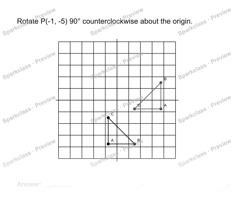 Rotate points — Grade 8 problem preview