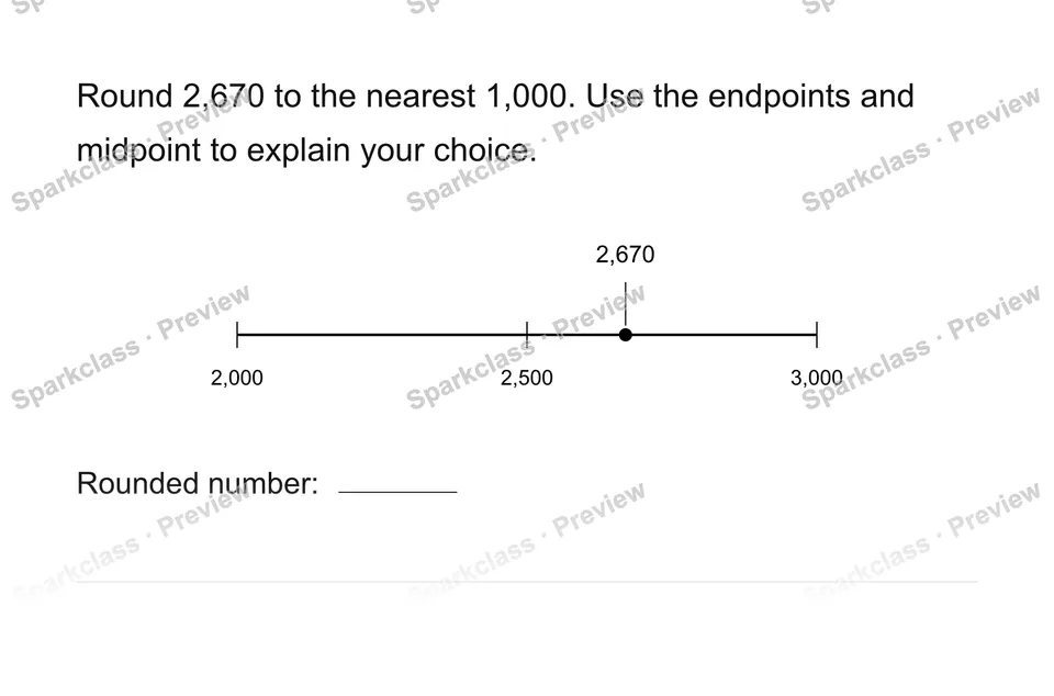Round to a given place — Grade 4 problem preview