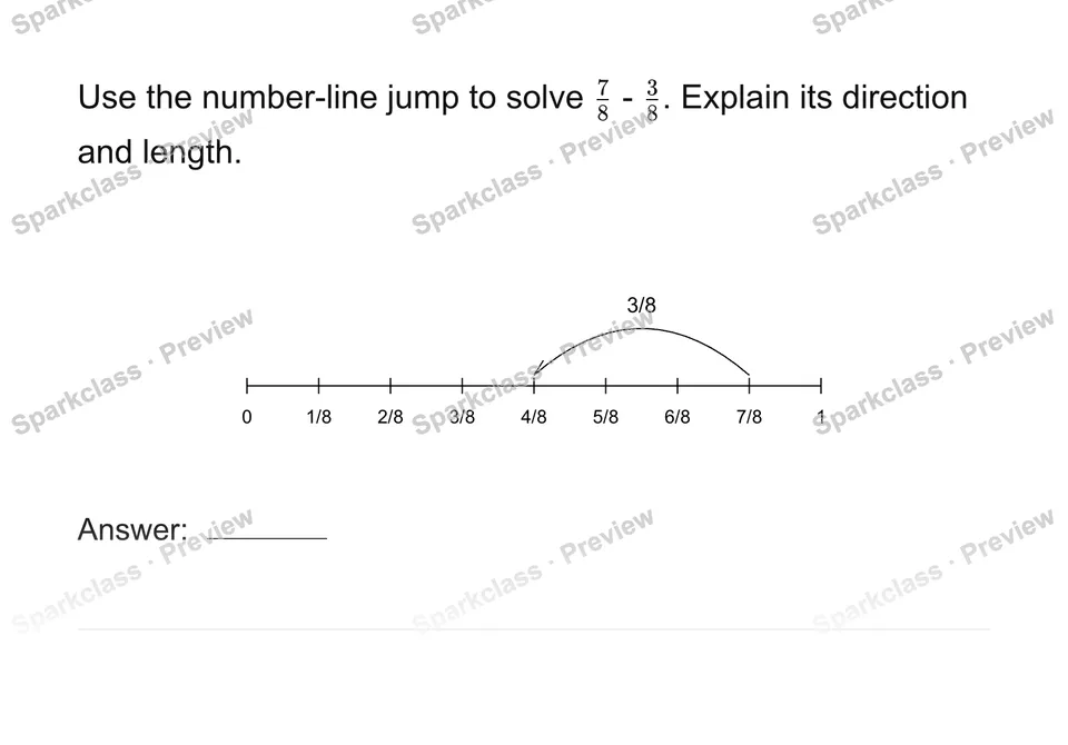 Explain a fraction jump — Grade 4 problem preview