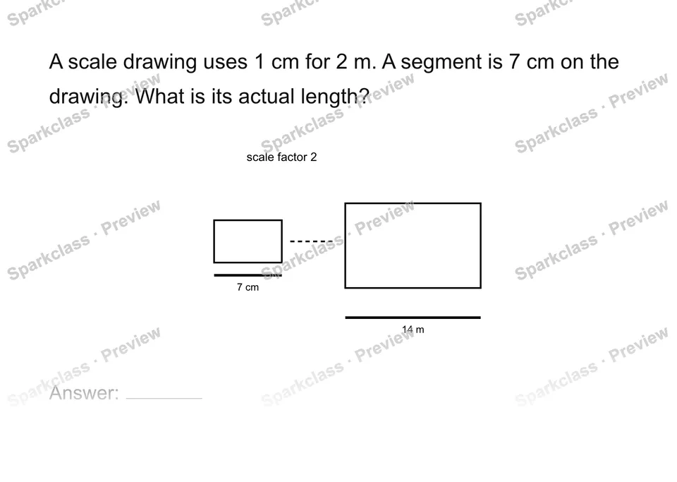Use a scale factor — Grade 7 problem preview