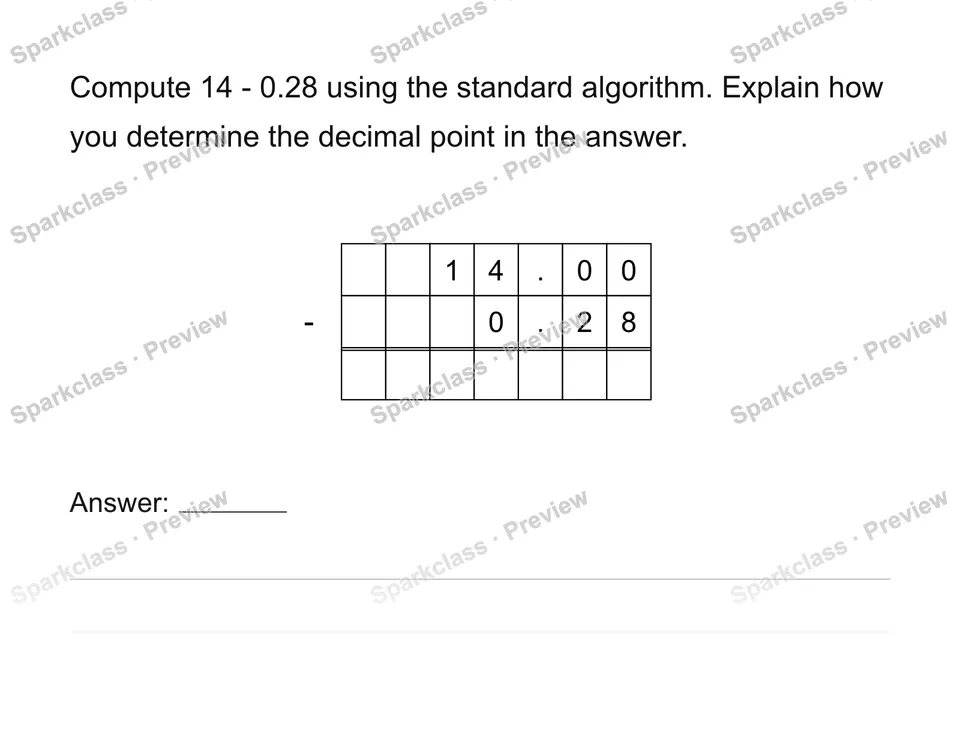 Compute with multi-digit decimals — Grade 6 problem preview
