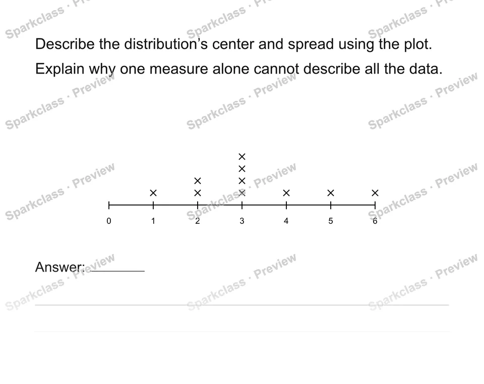 Construct and interpret numerical dot plots — Grade 6 problem preview