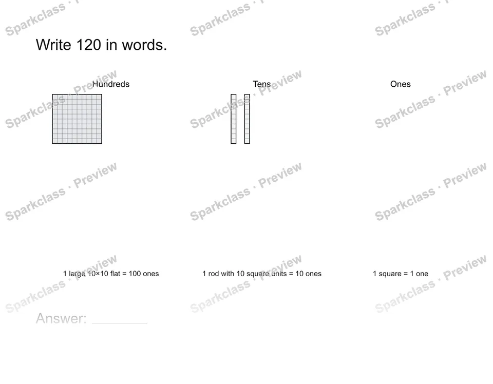 Read a three-digit number — Grade 2 problem preview