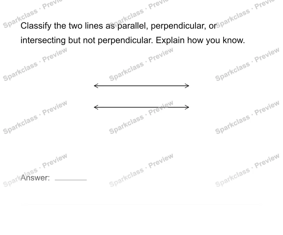 Identify parallel and perpendicular lines — Grade 4 problem preview