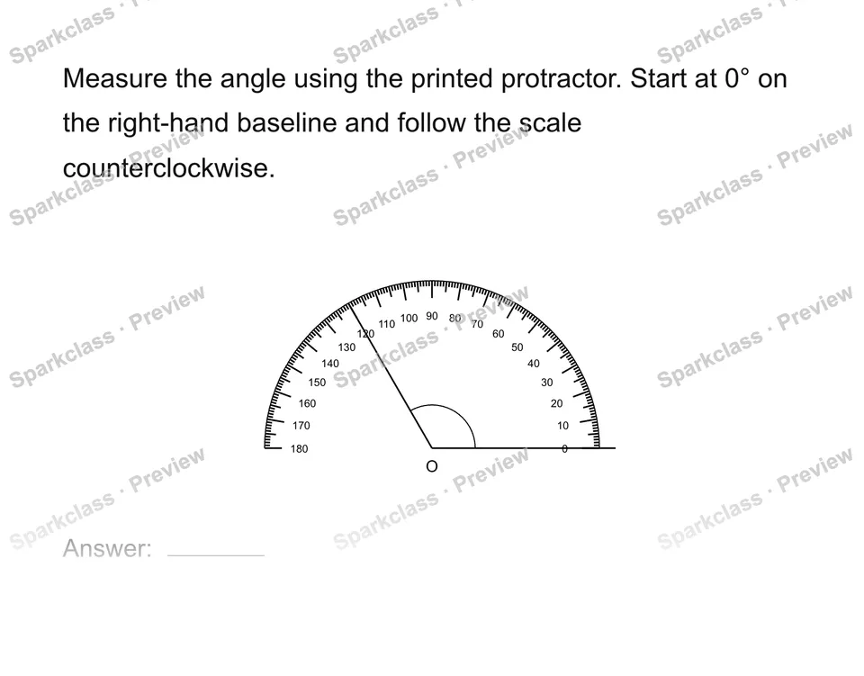 Measure and draw angles — Grade 4 problem preview