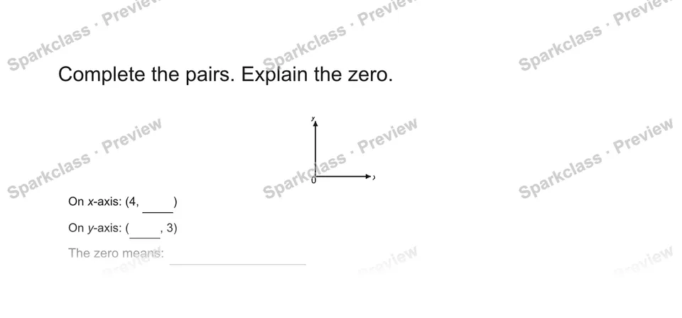 Complete the pairs. Explain the zero. — Grade 5 problem preview