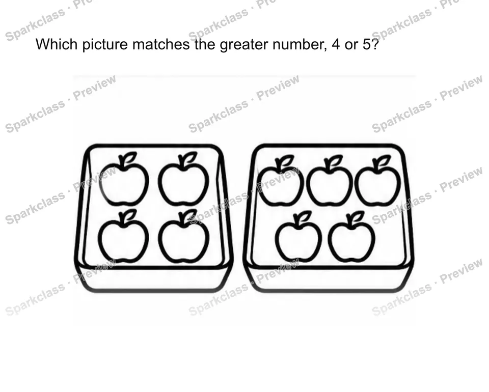 Connect numeral comparison to sets — Kindergarten problem preview