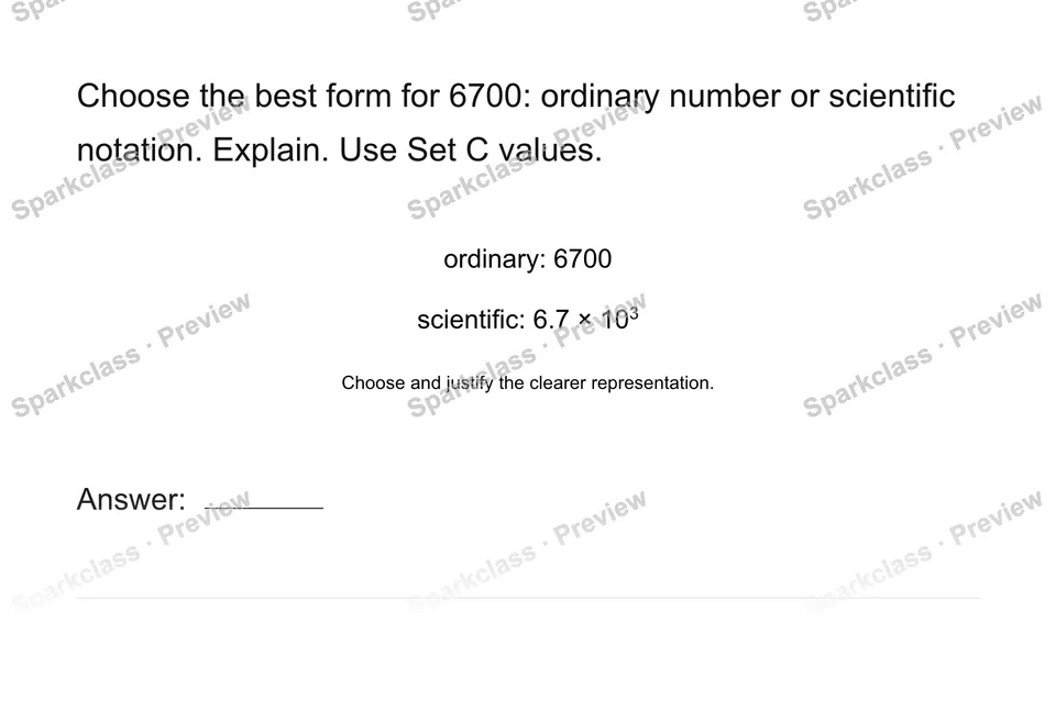 Choose an equivalent representation — Grade 8 problem preview