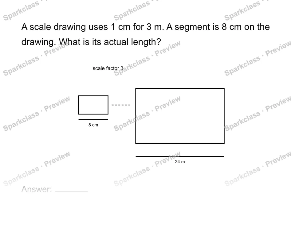 Use a scale factor — Grade 7 problem preview