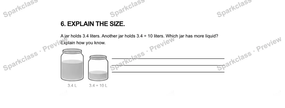 6Explain the size. — Grade 5 problem preview