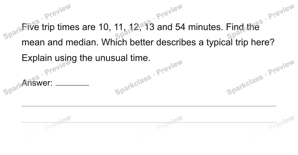 Choose a useful measure of center — Grade 6 problem preview