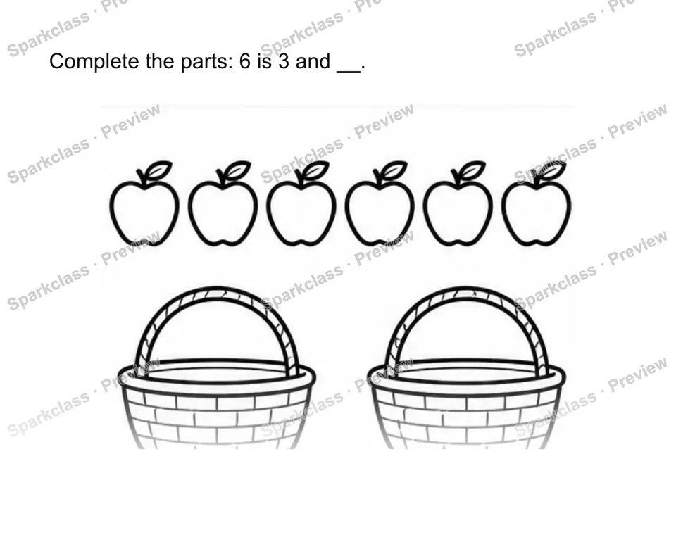 Decompose numbers 6-10 — Kindergarten problem preview