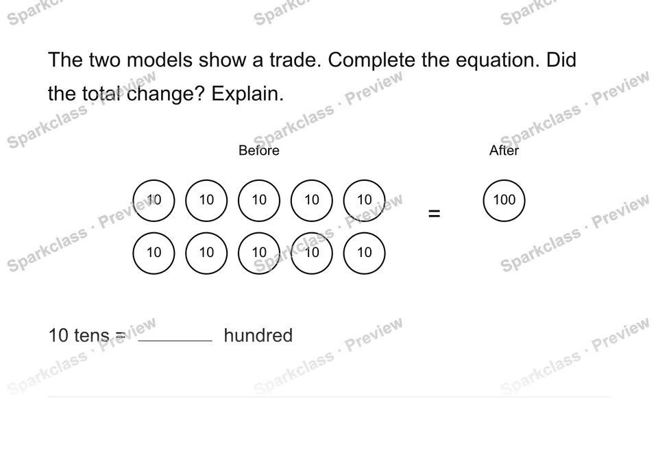 Trade without changing the total — Grade 4 problem preview