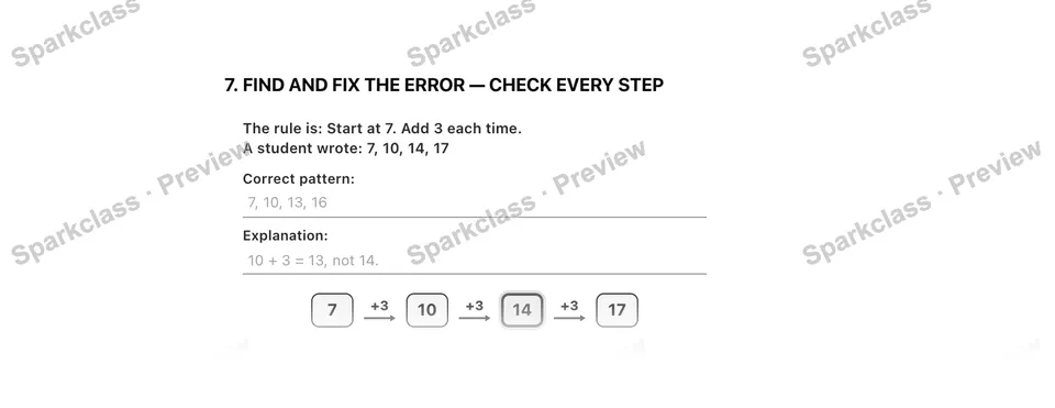 7. Find and fix the error — Check every step — Grade 5 problem preview
