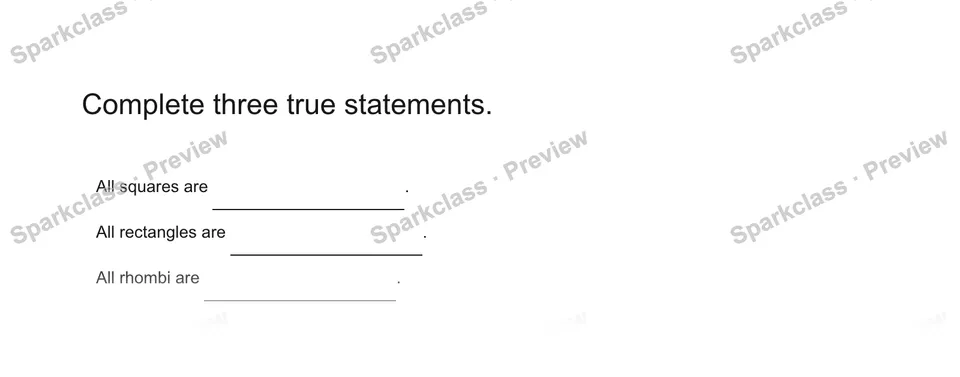 Complete three true statements. — Grade 5 problem preview