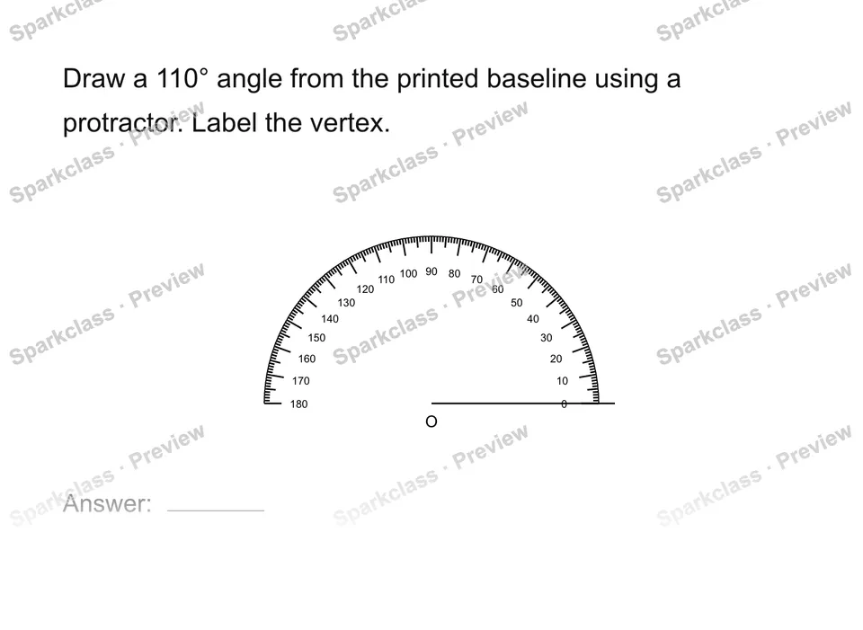Measure and draw angles — Grade 4 problem preview