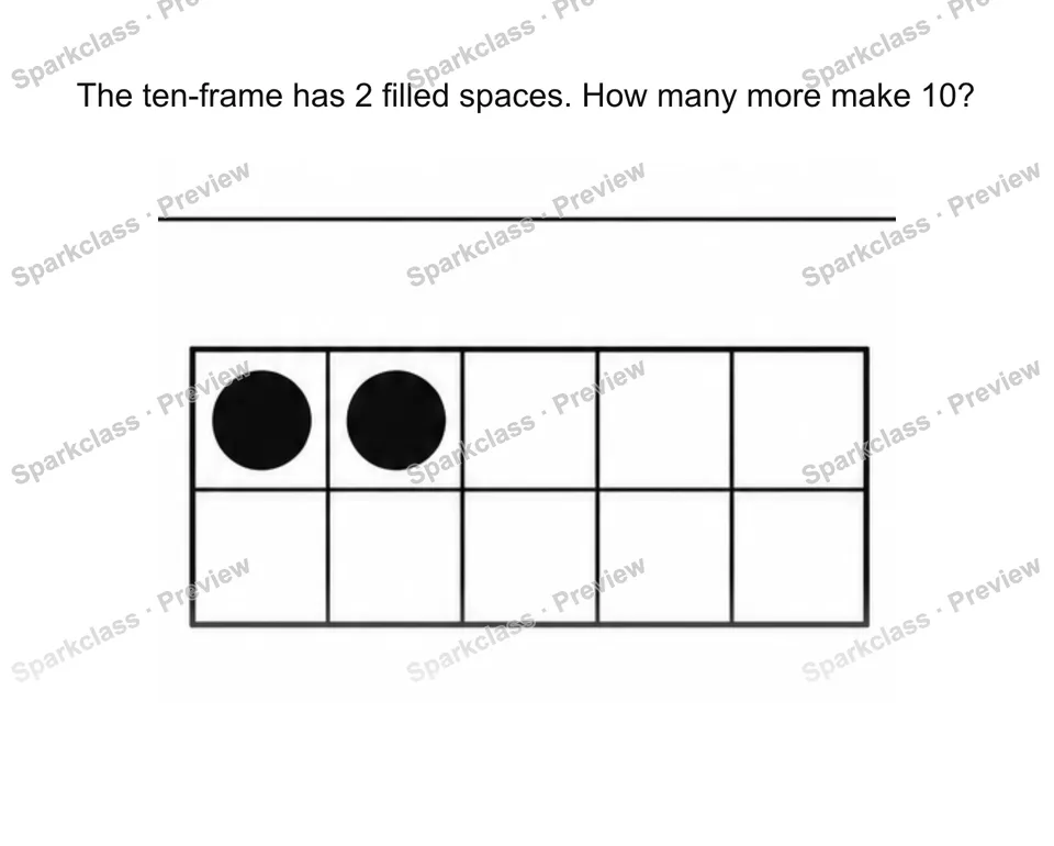 Find the missing part to make 10 — Kindergarten problem preview