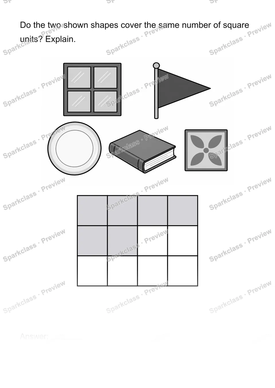 Compare covered area — Grade 2 problem preview
